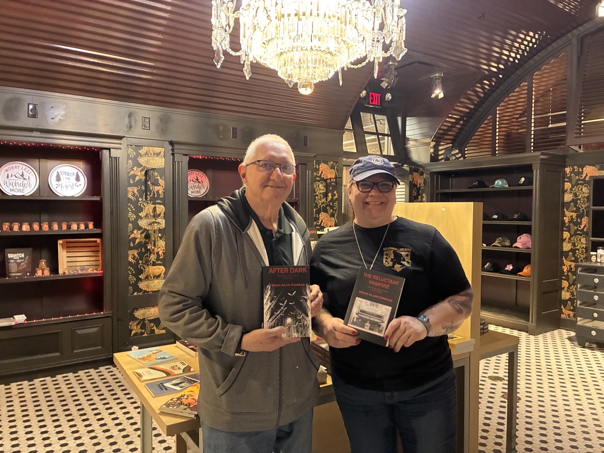 Dean Alan Conrad at the Cryptid Collective grand opening in Susquehanna Valley Mall